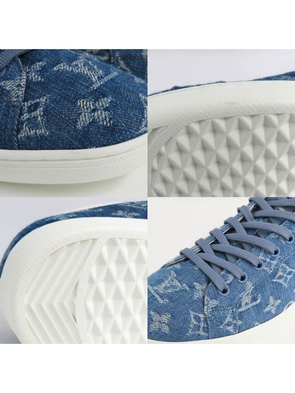 Louis Vuitton Luxembourg Line Sneakers Monogram Denim 8 Blue White - Picture 9 of 10